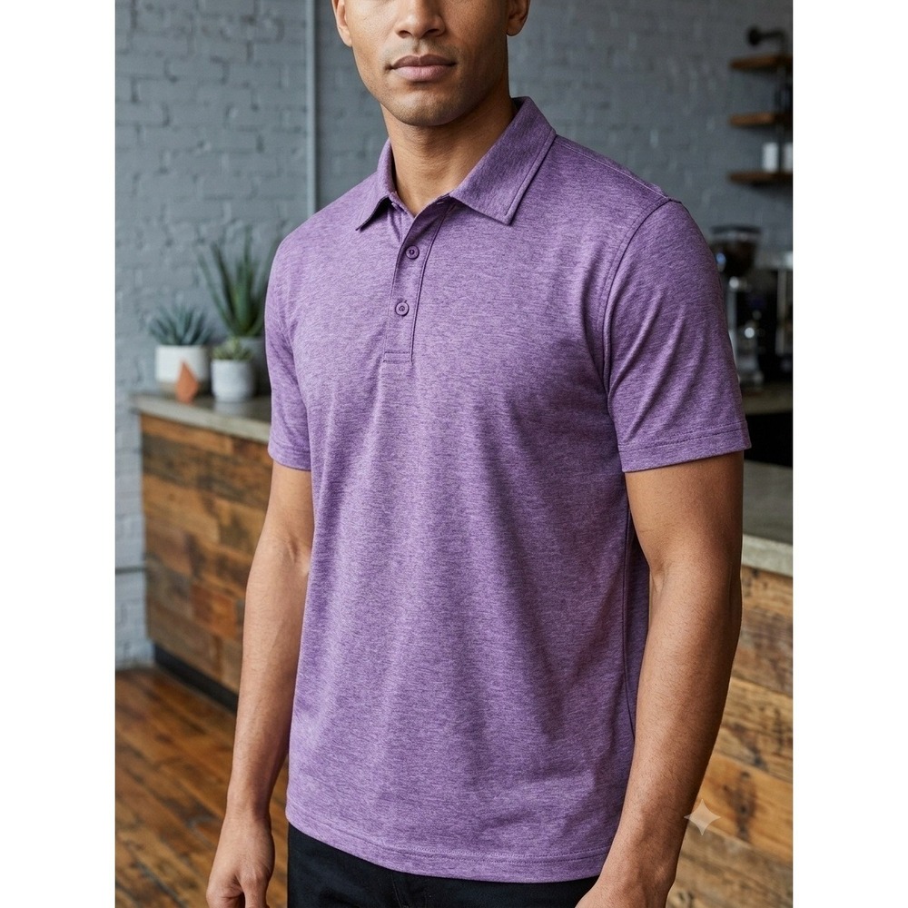 Lululemon Evolution Polo Shirt Men XL Purple Heathered Technical Golf